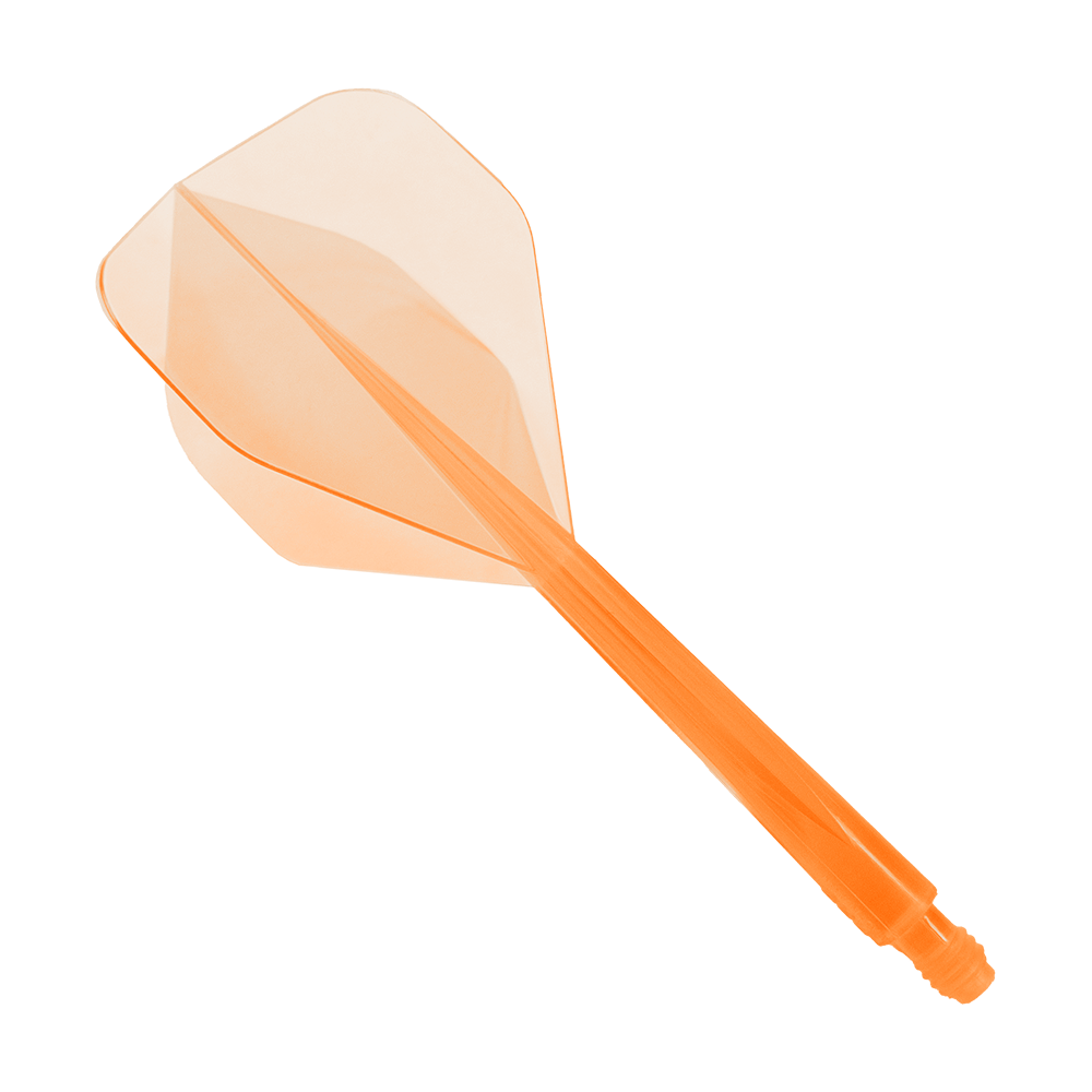 Das Bild zeigt das Produkt "Condor Axe Neon Orange Flight-System Standard". Es handelt sich um ein einteiliges Dart-Flightsystem in leuchtendem Neon-Orange.
